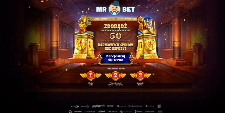 Zrzut ekranu z oficjalnej strony Mr BET Casino
